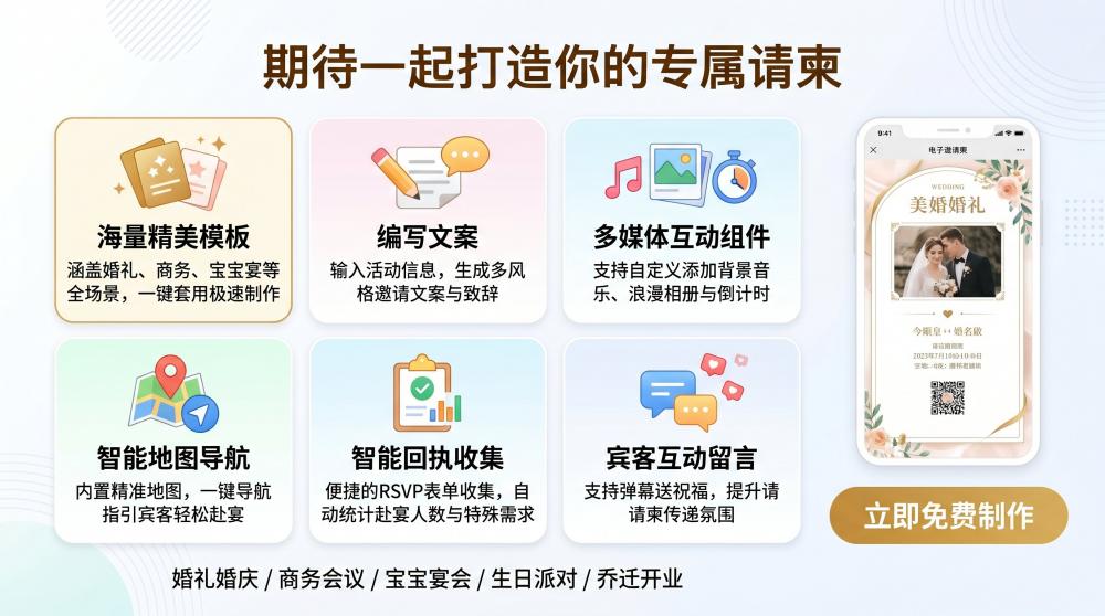 高颜值文艺沙龙电子邀请函！质感出圈超省心